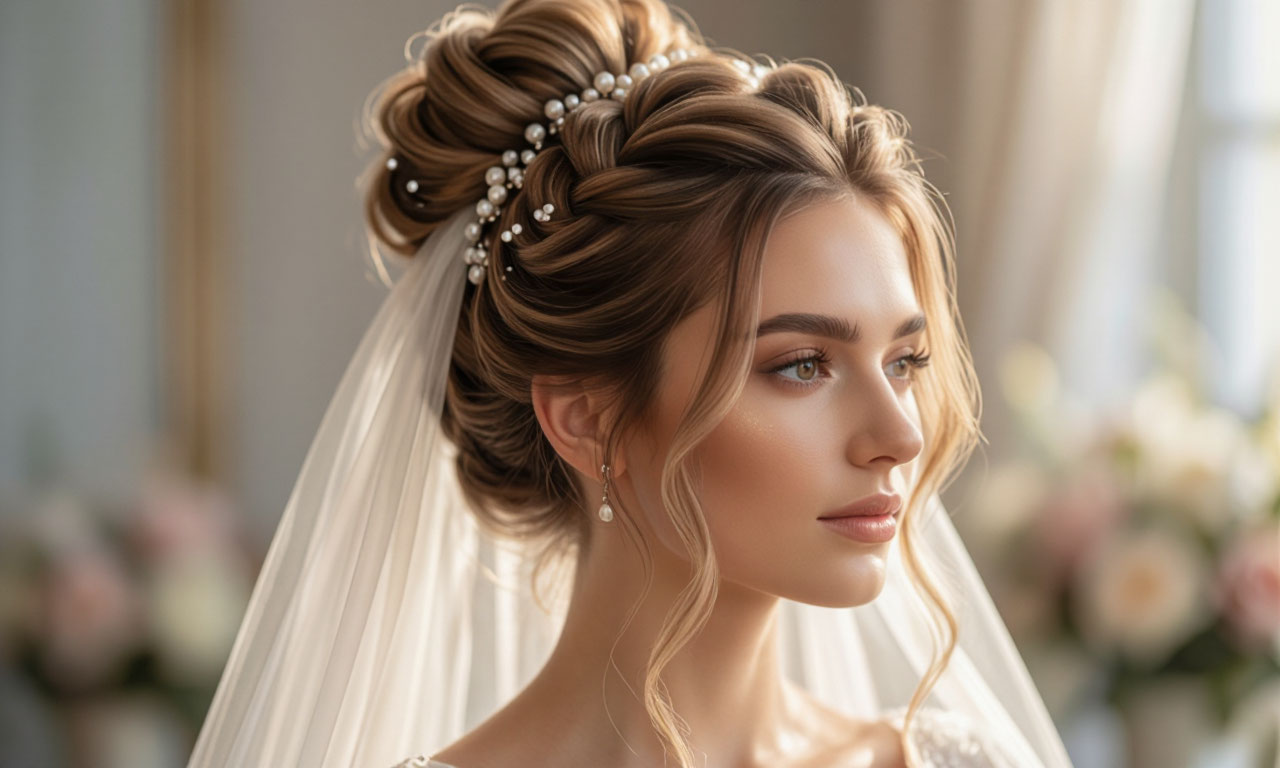 Bridal updo styling